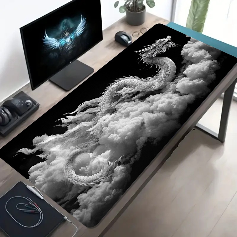 Desk Setup Laptop And Pc - لوحة ماوس للألعاب بتصميم التنين باللونين