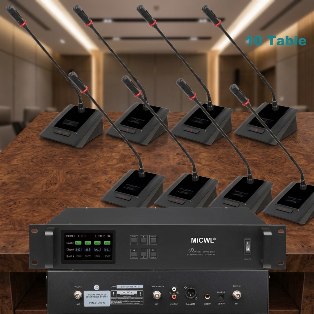Desk Setup Kit - نظام ميكروفونات رقمية لاسلكية MiCWL للمؤتمرات،