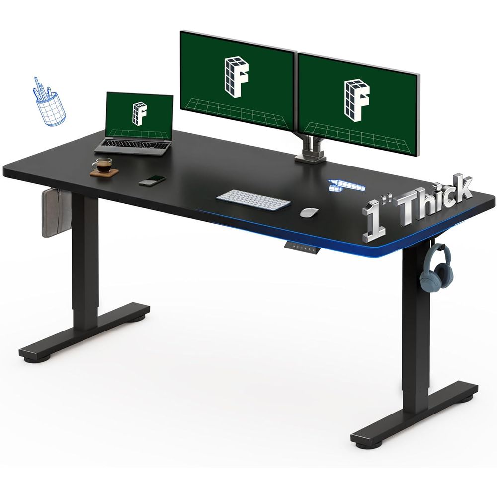 Desk Setup One Monitor - مكتب كهربائي قابل للرفع مقاس 60