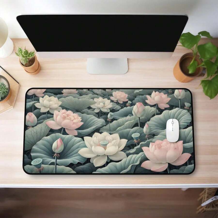Desk Setup Natural - سجادة مكتب كبيرة على شكل زهرة