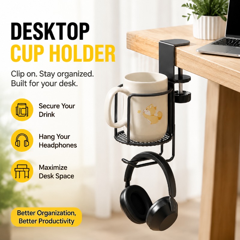 Desk Setup Headphones - حامل أكواب للمكتب 2 في 1