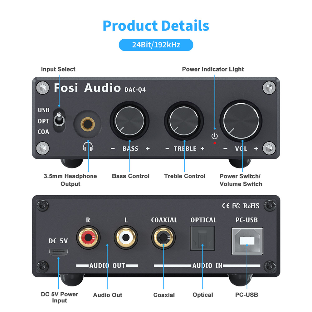 فوسي الصوت Q4 ستيريو صغير USB  - مراجعة Desk Setup Speakers وسعره