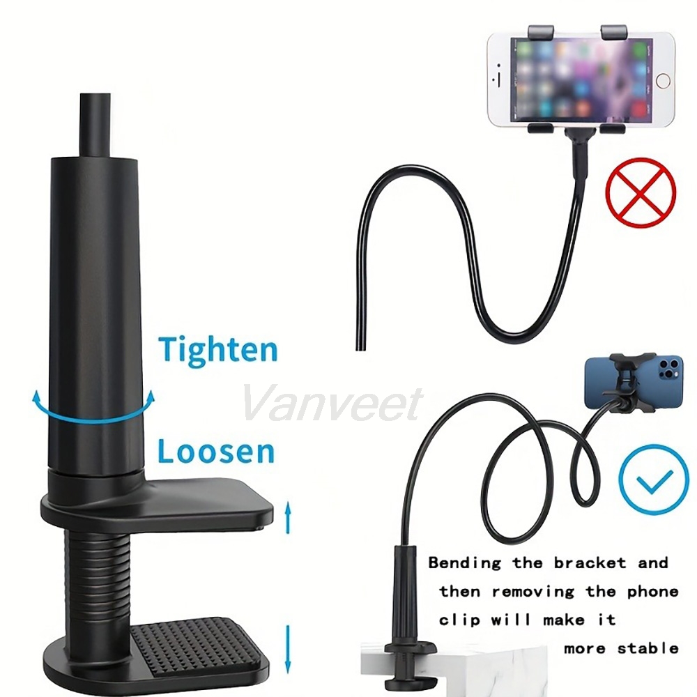 360 °   حامل هاتف محمول مرن قا - مراجعة Desk Setup Table وسعره