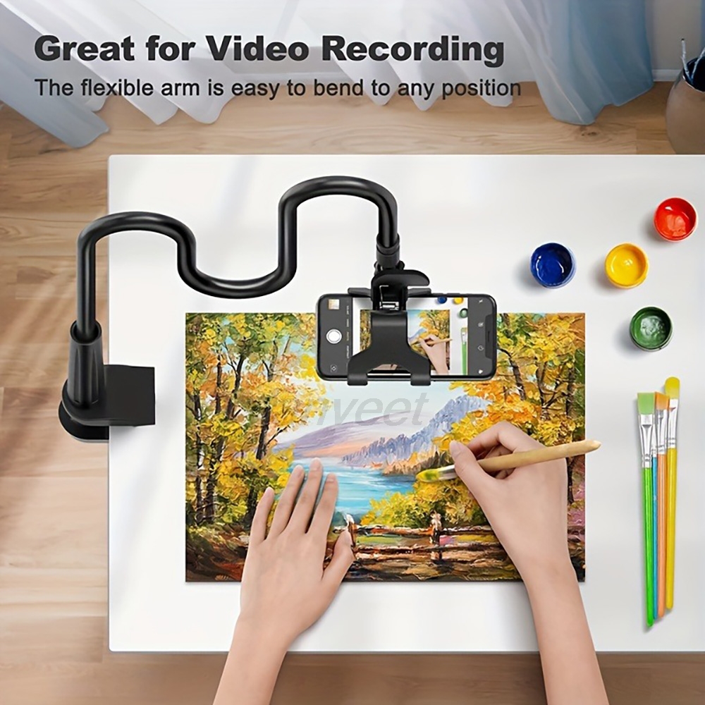 360 °   حامل هاتف محمول مرن قا - مراجعة Desk Setup Table وسعره