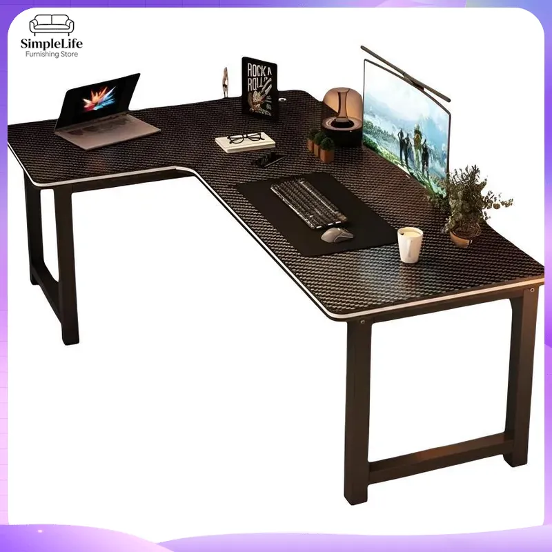مكتب ألعاب زاوي مع رف تخزين لج - مراجعة Desk Room Setup وسعره