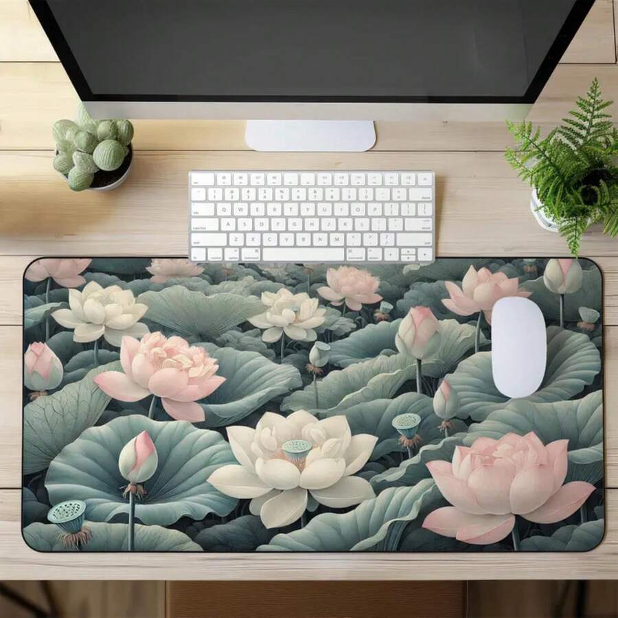 سجادة مكتب كبيرة على شكل زهرة  - مراجعة Desk Setup Natural وسعره