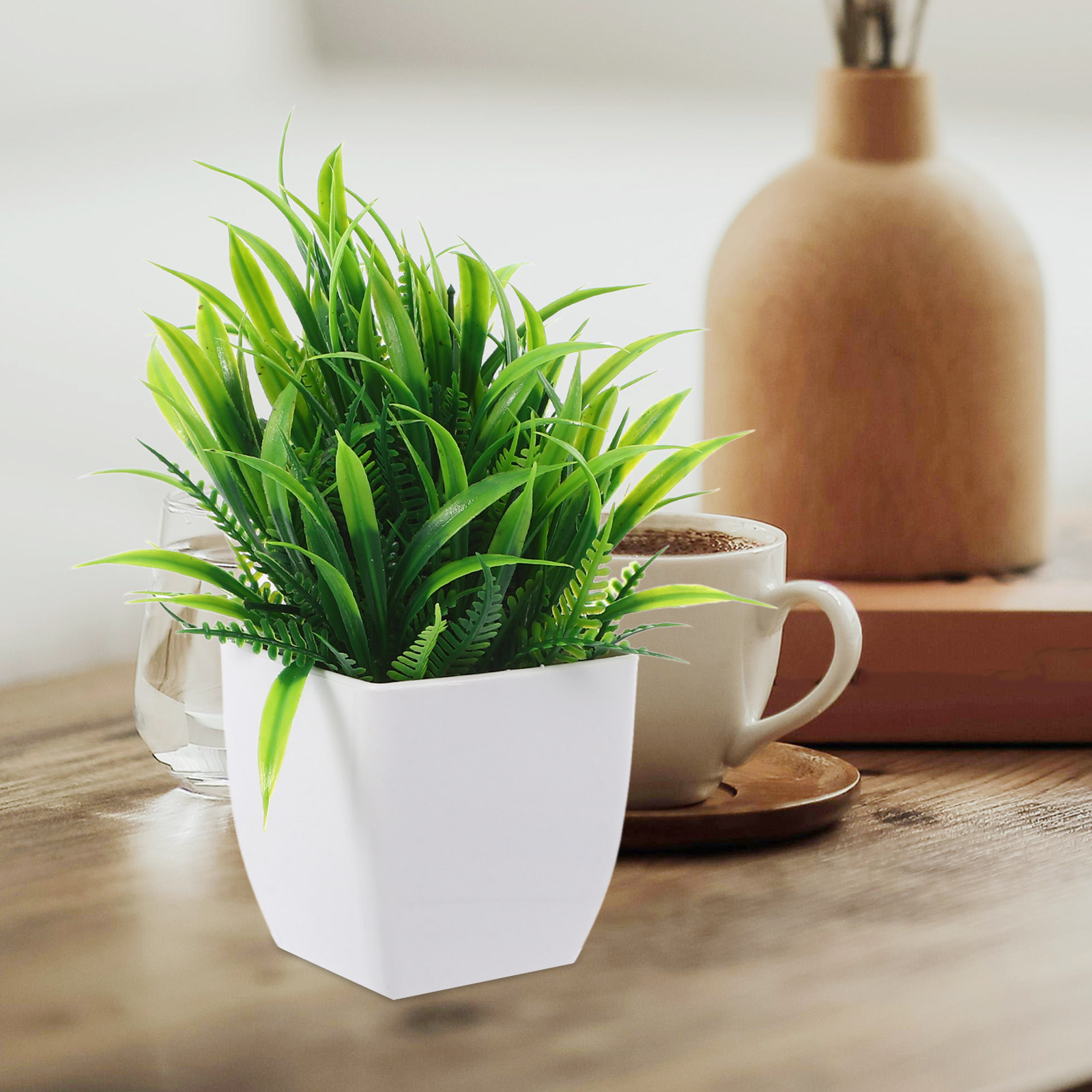 3 قطع نباتات صناعية صغيرة، نبا - مراجعة Plant Pot Small Desk وسعره