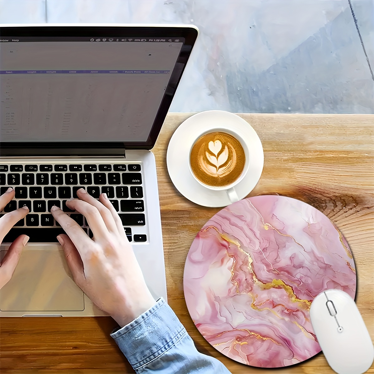 لوحة ماوس رخامية وردية للكمبيو - مراجعة Desk Setup Laptop And Pc وسعره