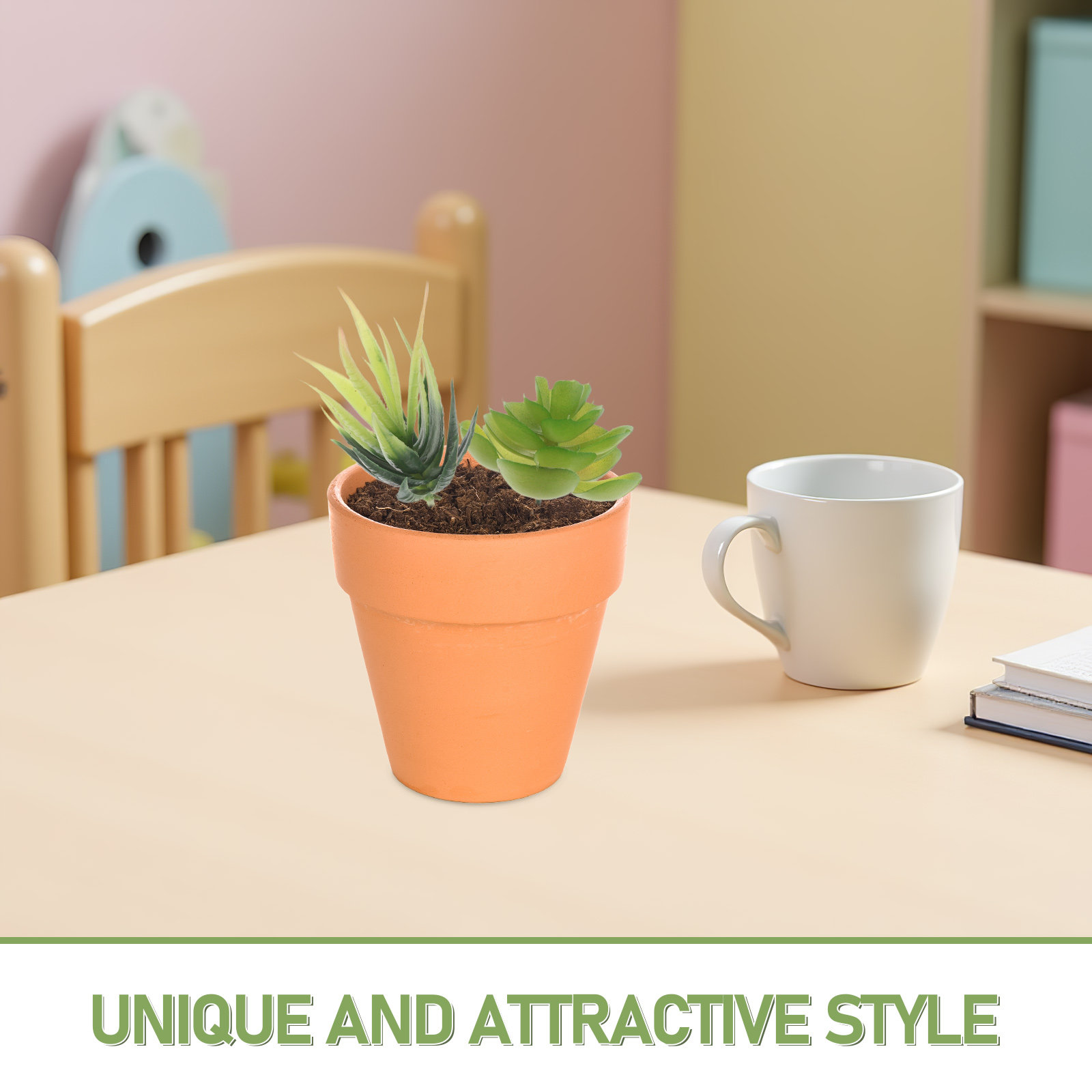 6 قطع نباتات عصارية اصطناعية ص - مراجعة Plant Pot Small Desk وسعره