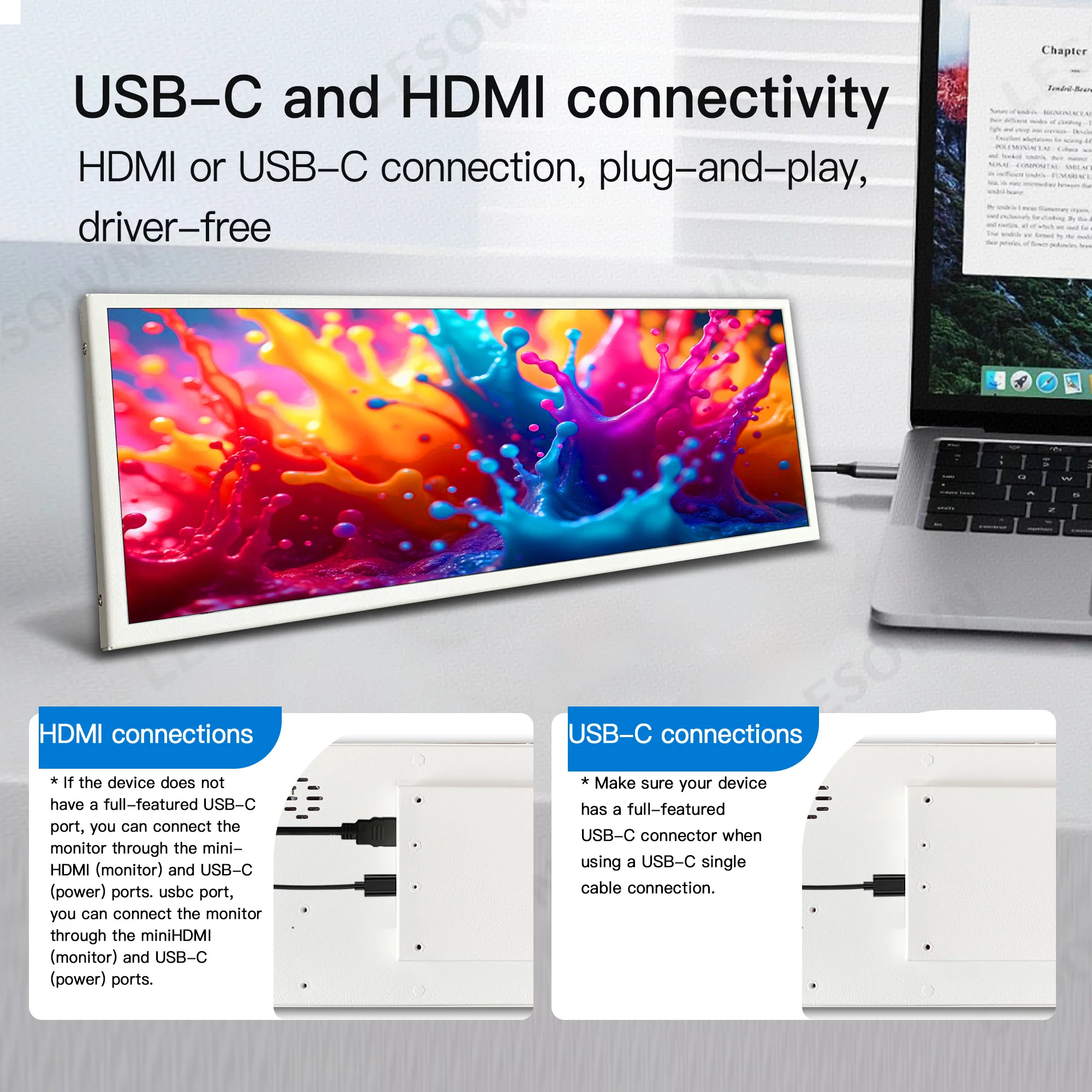 شاشة محمولة LESOWN مقاس 12.3 ب - مراجعة Desk Setup One Monitor وسعره