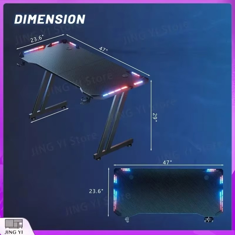 طاولة ألعاب مع إضاءة LED وسطح  - مراجعة Desk Setup Headphones وسعره