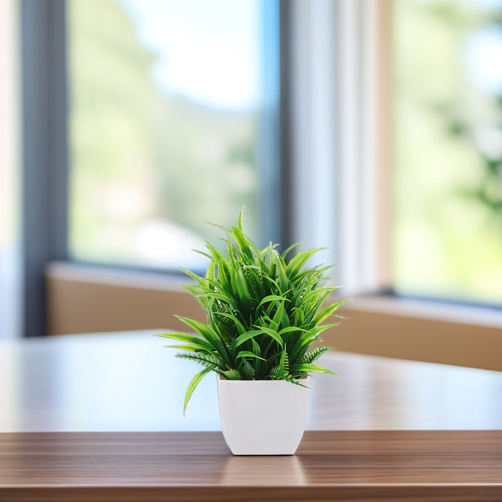 3 قطع من النباتات الصناعية الص - مراجعة Plant Pot Small Desk وسعره