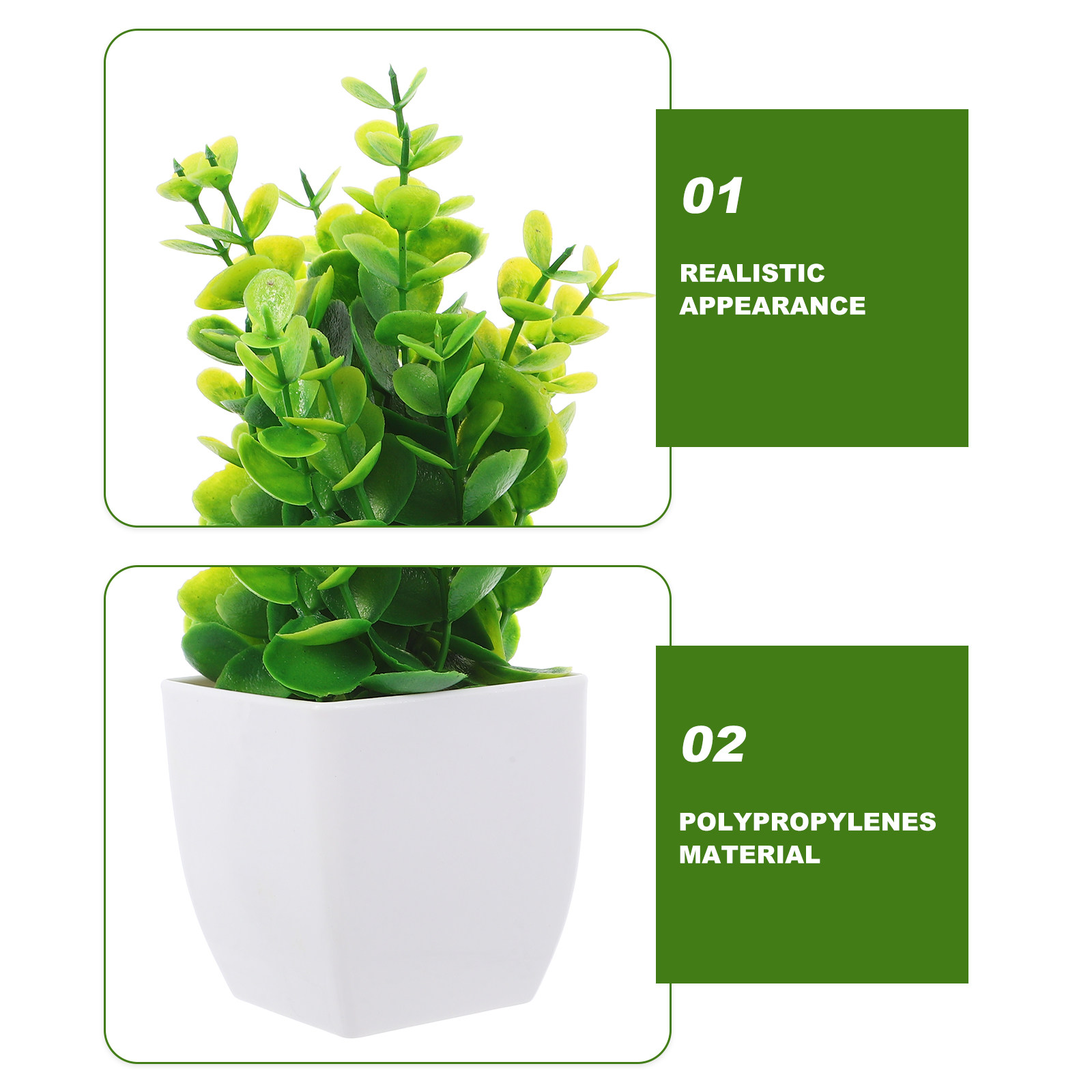 3 قطع من النباتات الصناعية الص - مراجعة Plant Pot Small Desk وسعره