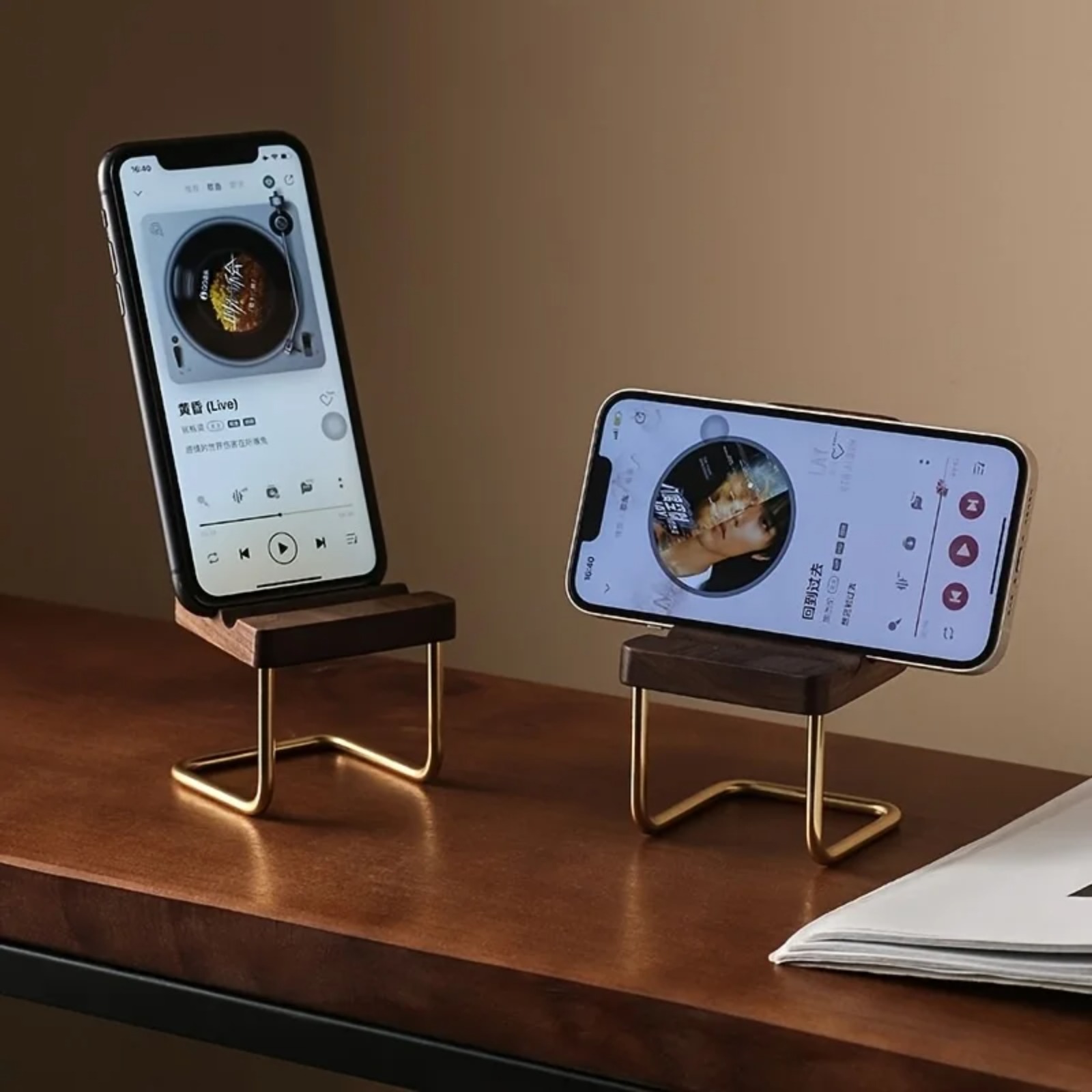 حامل هاتف خشبي من خشب الجوز، م - مراجعة Desk Setup Natural وسعره